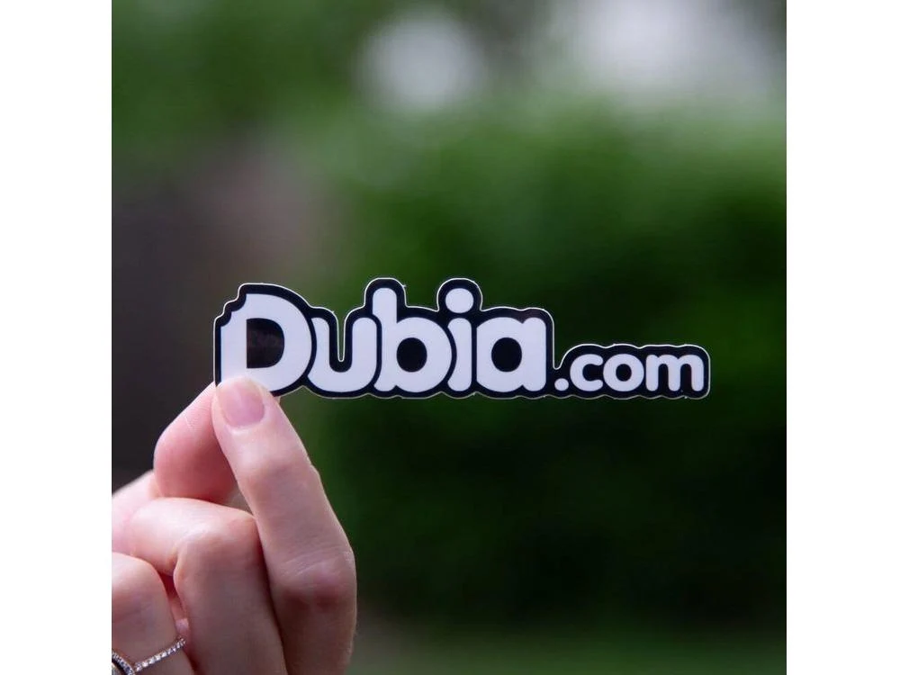 Dubia.com Sticker (Black w/ White letters) - Image 2
