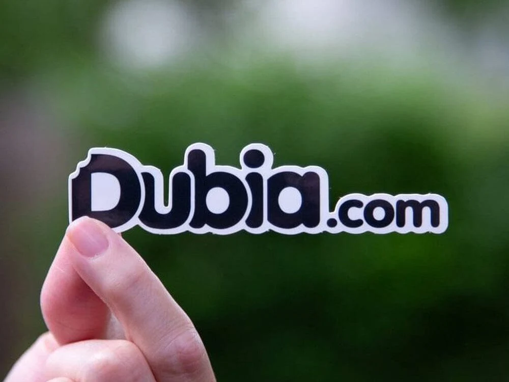 Dubia.com Sticker (White w/ Black letters)