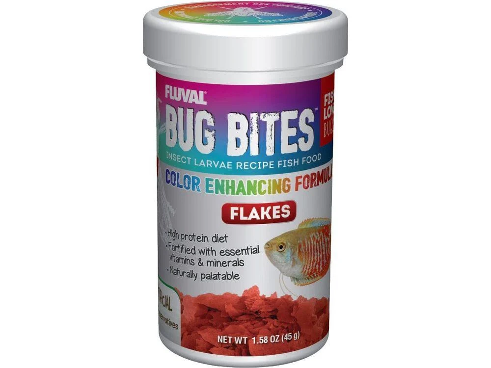 Fluval BugBites Color Enhancing Flakes 1.58oz