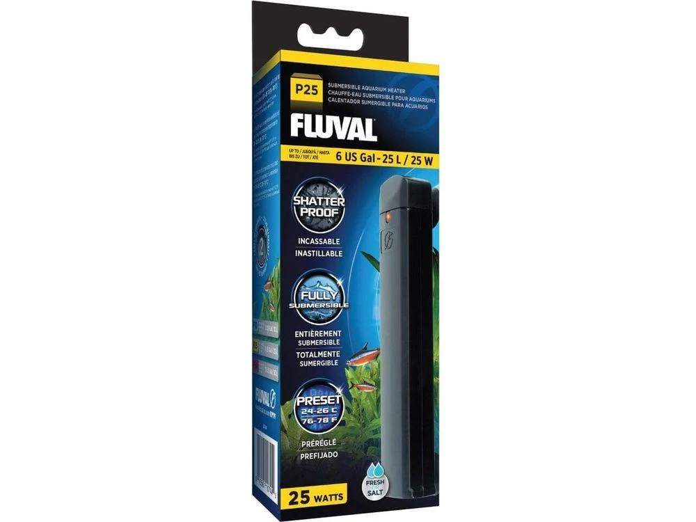Fluval P25 Pre-Set Aquarium Heater, 6 gallon