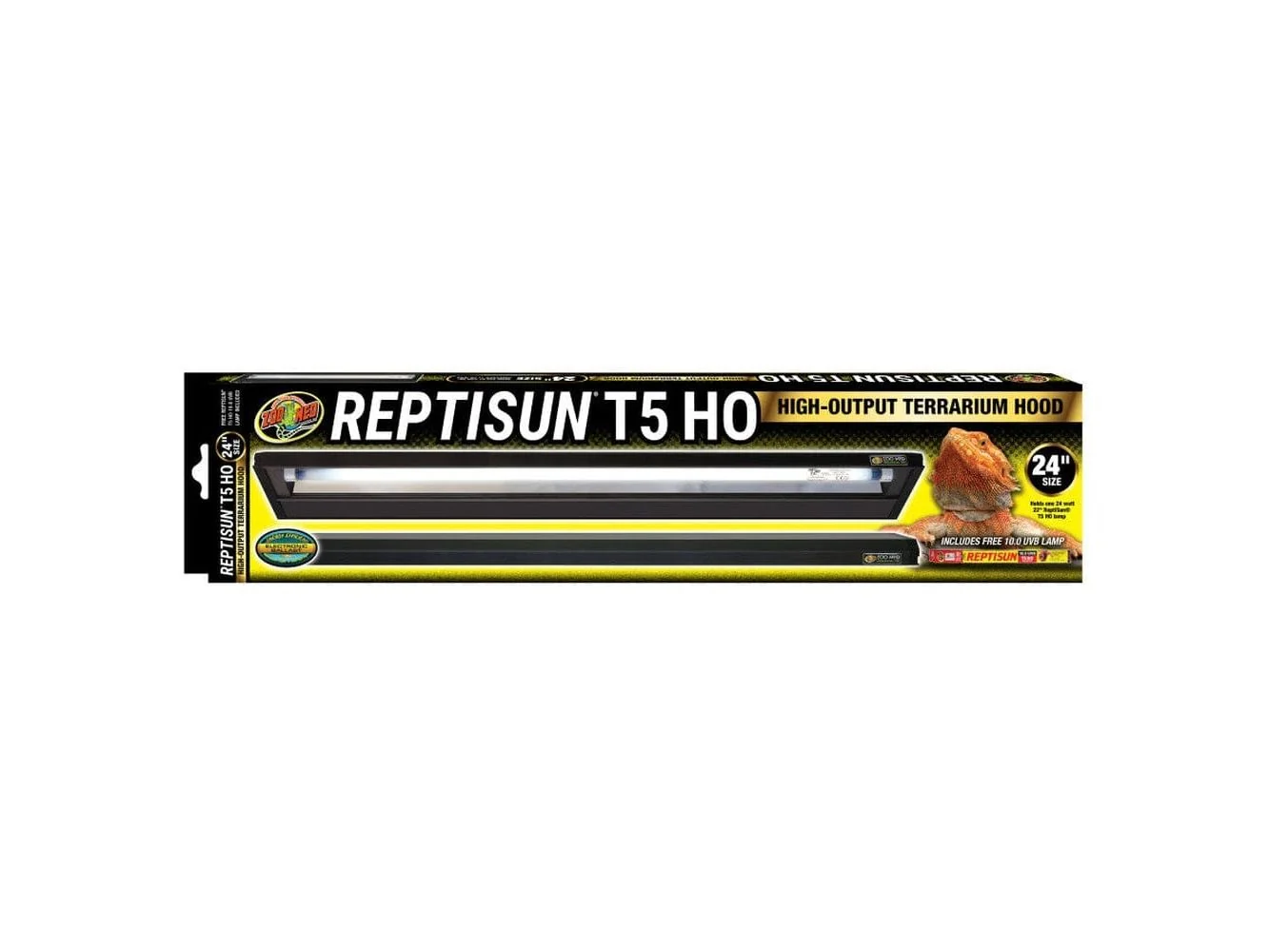 Zoo Med ReptiSun T5 HO Terrarium Hood w/ 10.0 Bulb 1ea/24 in
