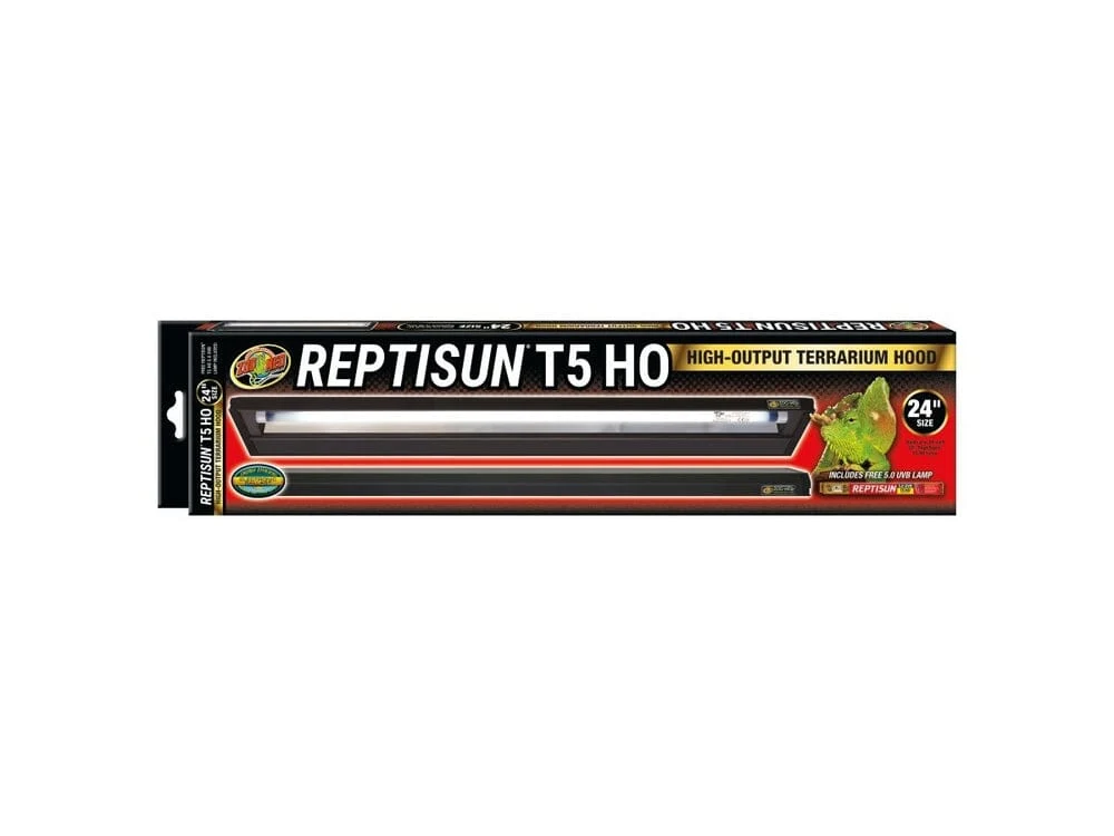 Zoo Med ReptiSun T5 HO Terrarium Hood w/ 5.0 Bulb 1ea/24 in